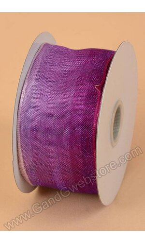 1.5" X 10YDS OMBRE SHEER WIRE RIBBON PURPLE