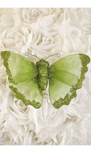 6" SHEER BUTTERFLY LIME GREEN