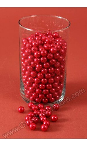 12MM ABS PEARL BEADS RED PKG(500g)