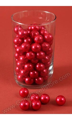 18MM ABS PEARL BEADS RED PKG(500g)