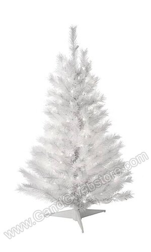 3FT LIT SNOW PINE TREE W/150 CLEAR LIGHT BULBS WHITE