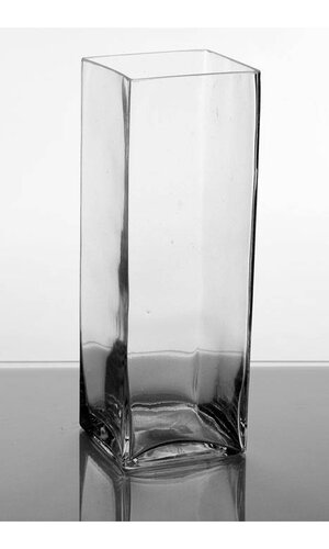 5" X 5" X 14" SQUARED GLASS VASE CLEAR
