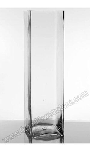 6" X 6" X 24" SQUARED GLASS VASE CLEAR CS/6