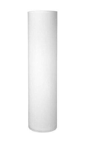 4" X 16" CYLINDER GLASS VASE WHITE