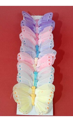 3" PASTEL BUTTERFLY ASSORTED PKG/12