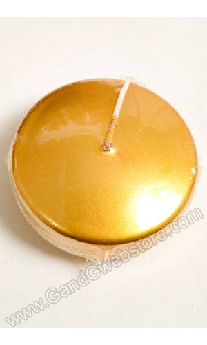 3" METALLIC DISC FLOATING CANDLE GOLD
