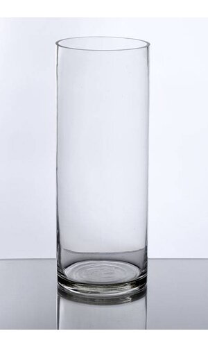 6" X 16" CYLINDER GLASS VASE CLEAR