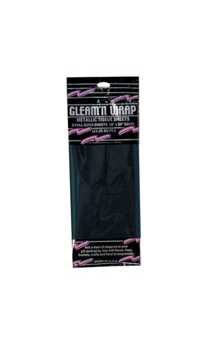 18" X 30" GLEAM'N WRAP METALLIC SHEETS BLACK PKG/3