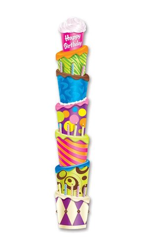 6FT JOINTED BIRTHDAY CAKE PULL-DOWN CUTOUT