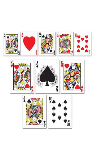 4.5" MINI DOUBLE SIDED PLAYING CARDS CUTOUTS PKG/10