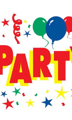 5FT THE PARTY'S HERE SIGN BANNER