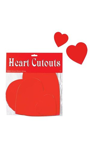 4-9-12" HEART CUTOUT RED PKG/9