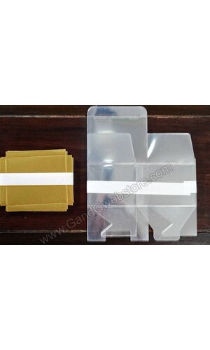 4" X 3" X 2.75" BOX/GOLD BOTTOM CLEAR PKG/12