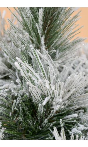 15" MIX PINE TREE W/SNOW IN POT GREEN/WHITE