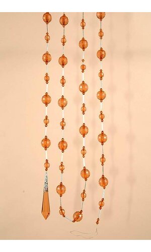72" ACRYLIC ROUND FACTED BEAD GARLAND BROWN EA