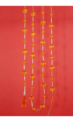 72" ACRYLIC ROUND FACTED BEAD GARLAND GOLD EA