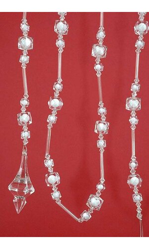 72" ACRYLIC BEAD IN BEAD GARLAND WHITE/CLEAR #A2013 EA