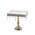 10.5" SQUARE METAL/GLASS CAKE STAND W/CRYTAL GOLD