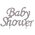 "BABY SHOWER" RHINESTONE MONOGRAM CAKE TOPPER SILVER