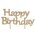 3.75" RHINESTONE "HAPPY BIRTHDAY" MONOGRAM CAKE TOPPER GOLD