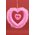 16" HANGING OPEN HEART W/FEATHERS PINK