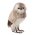 10.5" FURRY STANDING OWL GREY/WHITE