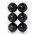 100MM PLASTIC BALL SHINY BLACK PKG/6