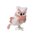 8" STANDING OWL W/SCARF WHITE/PINK