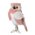 8" STANDING OWL W/SCARF WHITE/PINK