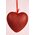 7.5" GLITTER SOLID HEART HANGING RED
