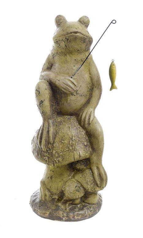 4.75 X 13 Ceramic Fishing Frog Green 