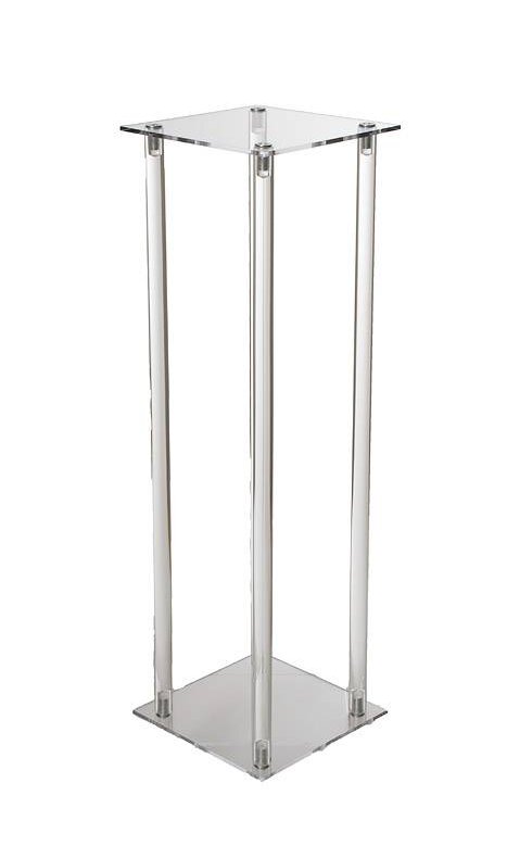 25-Inch Acrylic Pillar Centerpiece Stand Clear 
