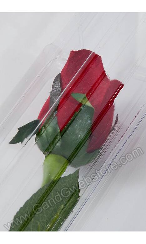 25 X 2.25 X 2.25 Single Rose Plastic Box Clear Pkg/12