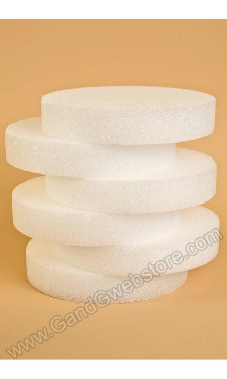 8 X 1 Styrofoam Disc White Pkg/6