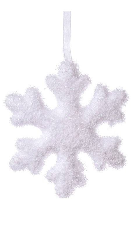 6 Foam Snowflake Ornament W/glitter White