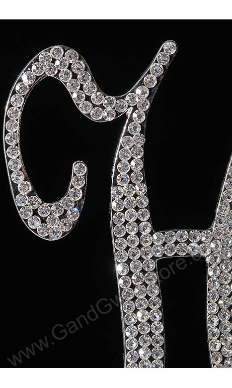 4.5" SILVER Letter H Rhinestone Cake Topper Wedding Party Decorations SALE 