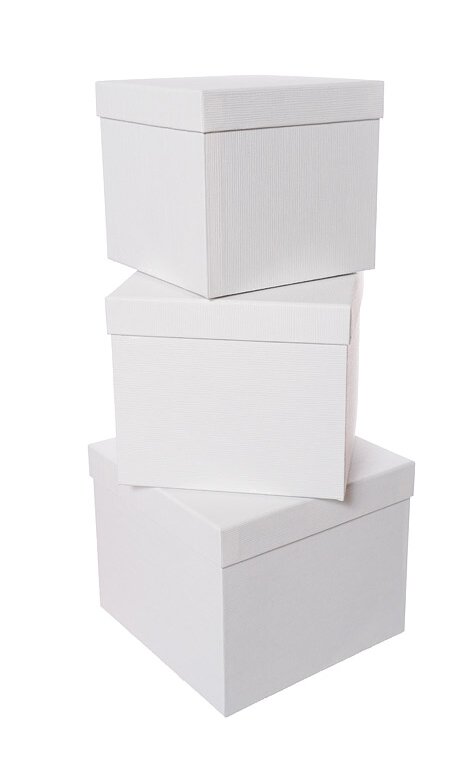 Stockroom Plus 4 Pack Square Nesting Gift Boxes, Decorative Boxes with Lids in 4 Assorted Sizes for Wedding, Bridal Shower, Baby Shower, Black