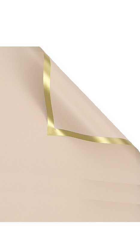 22.5 Gold Edge Flower Wrapping Paper Tan Pkg/20