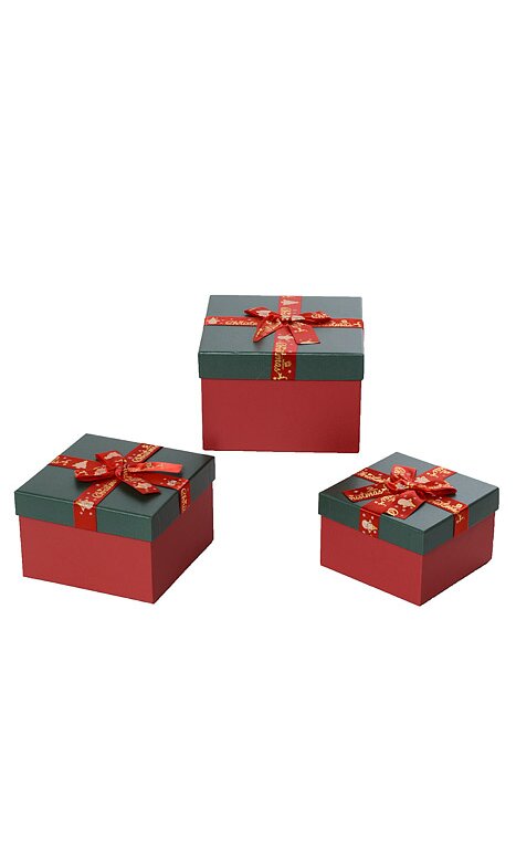 Square Gift Boxes with Lids Set of 4 Teal Green Gift Box Assorted