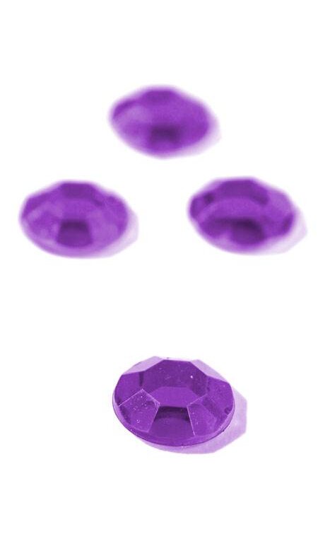 7mm Round Flat-back Rhinestones Purple Pkg/192 
