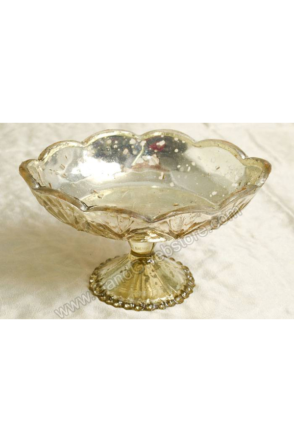 7.5" X 4.25" OVAL GLASS CARRAWAY STAND GOLD