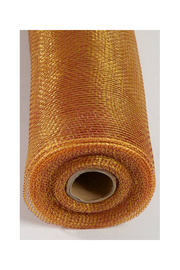 21" X 10YDS DECORATING MESH GOLD BURGUNDY