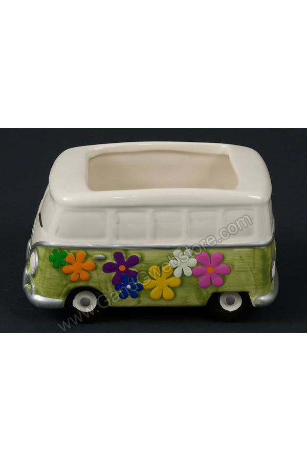 3" X 3.5" HIPPIE VAN PLANTER GREEN