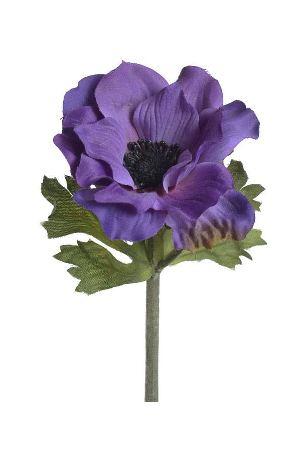 15" SILK ANEMONE SPRAY EGGPLANT PKG/3