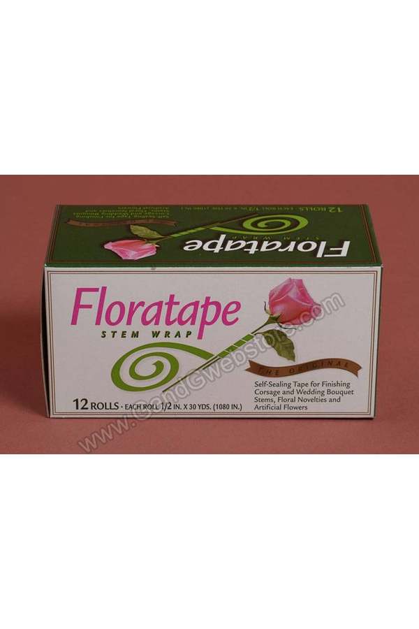 1/2" X 30YDS FLORA-TAPE/STEM WRAP LIGHT GREEN PKG/12