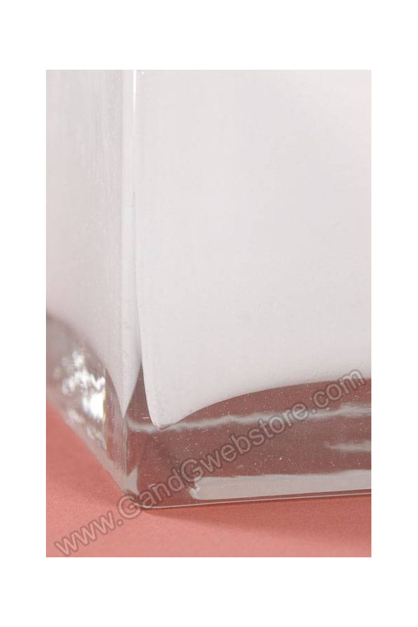 4" CUBE GLASS VASE WHITE