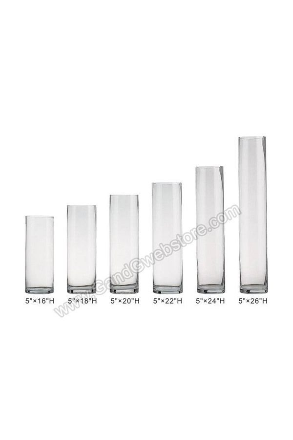 5" X 20" CYLINDER VASE CLEAR