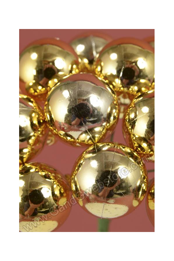 25MM SHINY BALL W/WIRE GOLD PKG/12