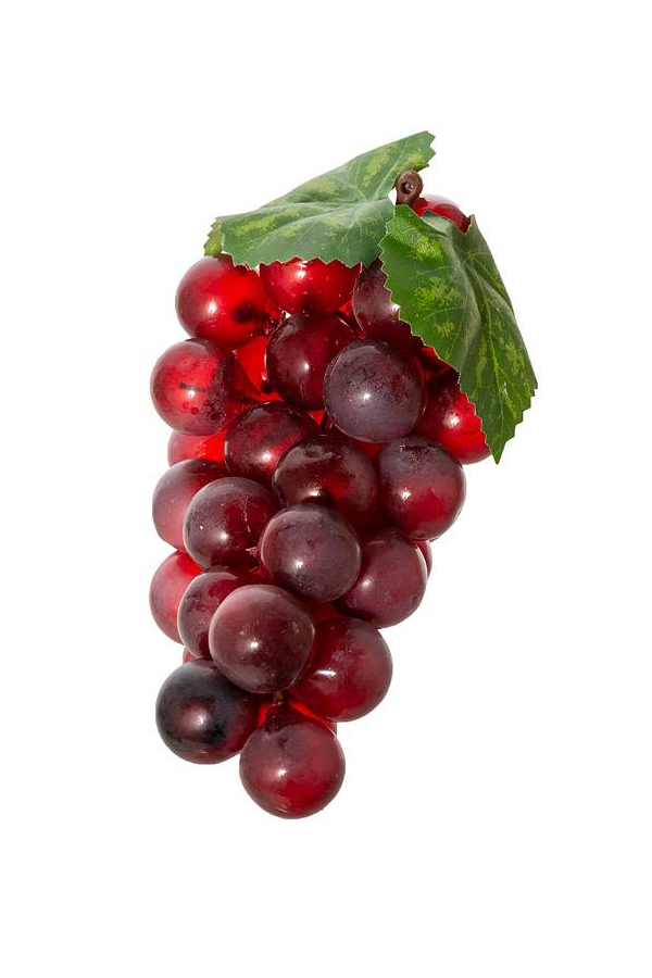 6" ROUND GRAPE CLUSTER W/LEAF RED