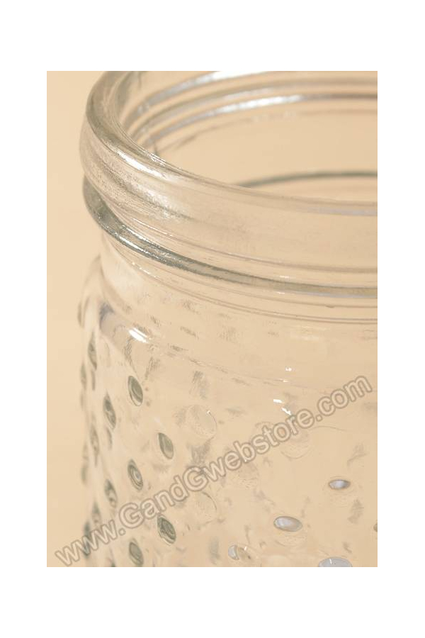3.75" X 5" GLASS HOBNAIL JAR CLEAR